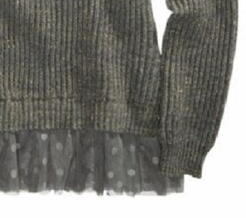Suéter Peplum de Renda Epic Threads Big Girls Cinza Tamanho X-Grande