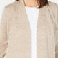 Karen Scott Cardigan Feminino Aberto Frente Contrastada Marrom Tamanho Grande