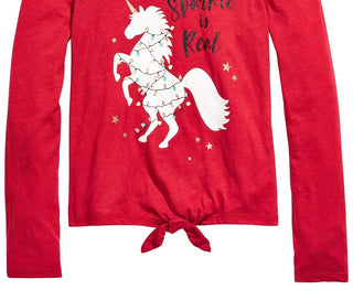 Epic Threads Big Girls Real Sparkle Unicorn T-Shirt Dark Red Size Medium