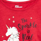 Camiseta Epic Threads Big Girls Real Sparkle Unicorn Vermelho Escuro Tamanho P