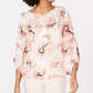 Blusa Alfani Feminina Petite Estampada com Bainha Bolha Laranja Tamanho Médio