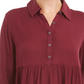 Camisa oversized feminina Style &amp; Co com mangas dobradas, vermelha, tamanho grande