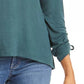 Top feminino com cordão e punhos estilo Style &amp; Co, verde médio, tamanho extra grande
