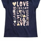 Camiseta infantil Epic Threads Love para meninas, azul escuro, tamanho 2T