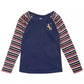 Camiseta listrada de unicórnio para meninas Epic Threads, azul escuro, tamanho 5