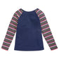Camiseta listrada de unicórnio para meninas Epic Threads, azul escuro, tamanho 5