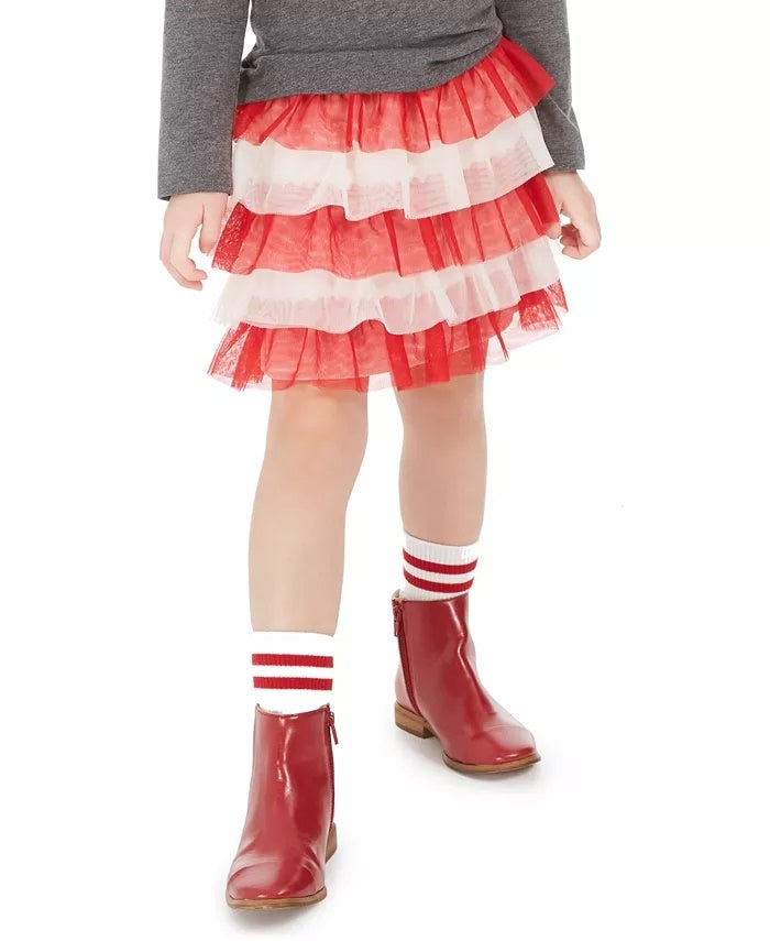 Saia de tule em camadas Epic Threads para meninas, vermelho escuro, tamanho 2T