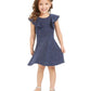 Vestido infantil de malha metálica esvoaçante Epic Threads para meninas, azul, tamanho 3T