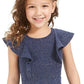 Vestido infantil de malha metálica esvoaçante Epic Threads para meninas, azul, tamanho 3T