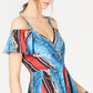 Vestido estampado com ombros descobertos feminino INC International Concepts, preto, tamanho 4, pequeno