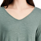 Top feminino de chiffon com decote em V e bainha estilo &amp; co, verde médio, tamanho médio