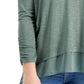 Top feminino de chiffon com decote em V e bainha estilo &amp; co, verde médio, tamanho médio