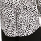 Charter Club Top feminino com estampa animal e decote em V plissado, branco, tamanho XX-G