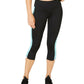 Leggings cropped femininas Ideology Colorblocked Azul Tamanho XX-G