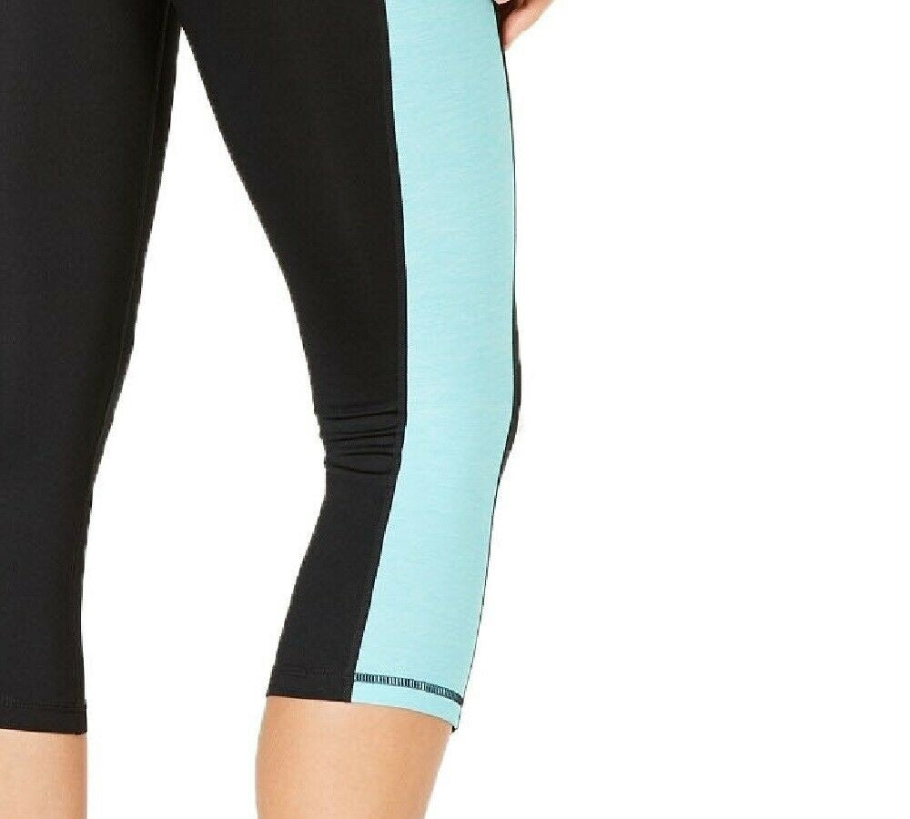 Leggings cropped femininas Ideology Colorblocked Azul Tamanho XX-G