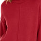 Blusa feminina Alfani de gola alta com ombro caído, vermelha, tamanho grande