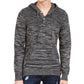 Sun + Stone Moletom com capuz Henley mesclado masculino, preto, tamanho pequeno