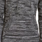 Sun + Stone Moletom com capuz Henley mesclado masculino, preto, tamanho pequeno