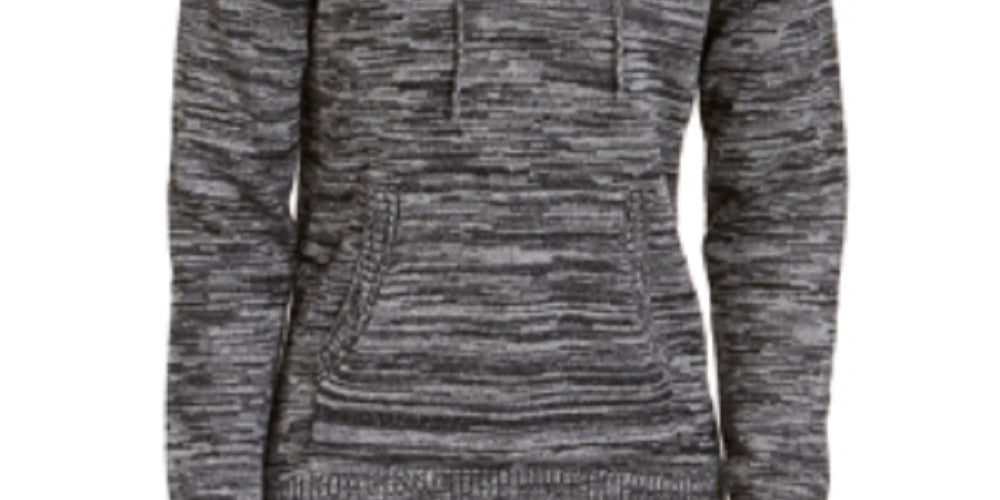 Sun + Stone Moletom com capuz Henley mesclado masculino, preto, tamanho pequeno