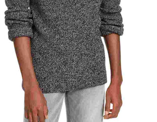 Suéter masculino American Rag de malha com gola redonda, preto, tamanho médio