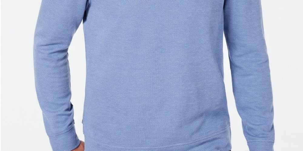 Suéter masculino Tasso Elba com zíper 1/4 azul-marinho, tamanho pequeno