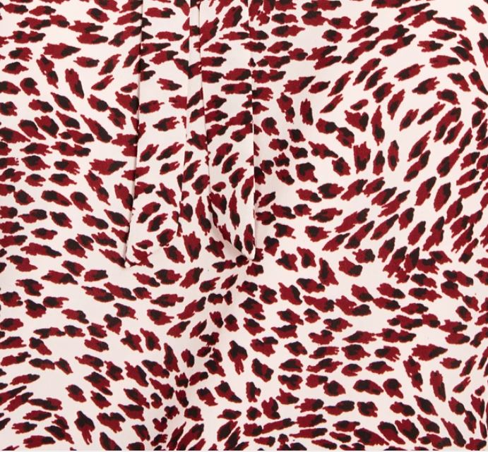 Blusa feminina estampada com decote em V, rosa, tamanho XS, da Maison Jules