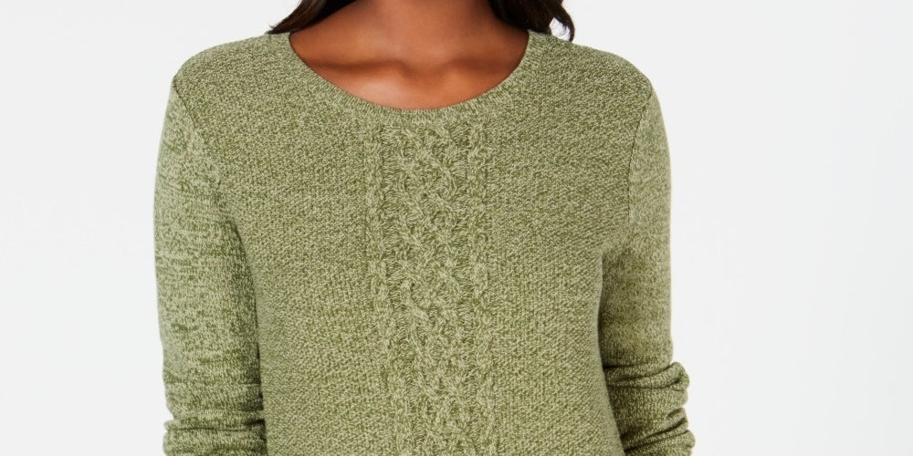 Karen Scott Suéter Feminino de Tricô com Painel Verde Tamanho XXG