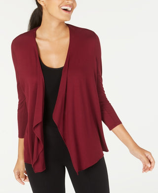 Cardigan feminino Alfani com frente aberta, vermelho, tamanho pequeno
