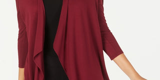 Cardigan feminino Alfani com frente aberta, vermelho, tamanho pequeno