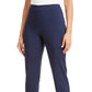 Calças femininas JM Collection com bainha grommet e tornozelo, tamanho pequeno, azul