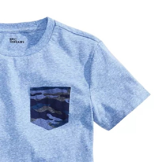 Camiseta camuflada com bolso para meninos Epic Threads Big Boy, tamanho médio, azul marinho