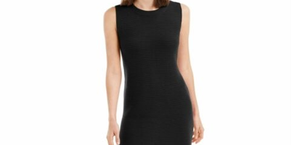 Vestido curto sem mangas com decote redondo e alças finas Maison Jules, preto, tamanho extragrande