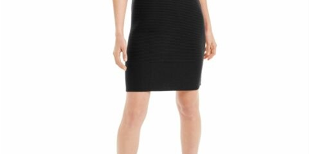 Vestido curto sem mangas com decote redondo e alças finas Maison Jules, preto, tamanho extragrande