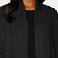 Karen Scott Cardigan Feminino Frente Aberta Preto Tamanho P