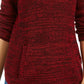 Suéter de malha feminino com gola envelope e bolso canguru, estilo &amp; co, vermelho, tamanho extragrande