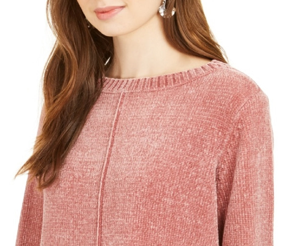 Blusa feminina texturizada mesclada manga comprida gola redonda roxo tamanho XX-G