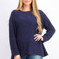Suéter feminino de gola redonda mesclado estilo &amp; co, roxo escuro, tamanho pequeno