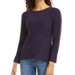 Suéter feminino de gola redonda mesclado estilo &amp; co, roxo, tamanho extragrande