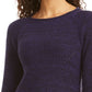 Suéter feminino de gola redonda mesclado estilo &amp; co, roxo, tamanho extragrande
