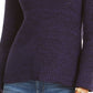 Suéter feminino de gola redonda mesclado estilo &amp; co, roxo, tamanho extragrande