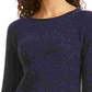 Suéter feminino texturizado de manga comprida com gola joia, tamanho pequeno, roxo, estilo &amp; co