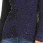 Suéter feminino texturizado de manga comprida com gola joia, tamanho pequeno, roxo, estilo &amp; co