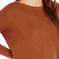 Suéter túnica feminino com costura frontal estilo &amp; co marrom tamanho extragrande