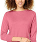 Karen Scott Suéter feminino de manga comprida com gola canoa, rosa, tamanho extra grande
