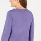 Karen Scott Suéter Feminino Gola Bateau Manga Longa Roxo Tamanho Médio