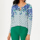 Cardigan feminino com estampa floral brilhante Charter Club cinza tamanho grande