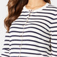 Cardigan feminino listrado com fecho de alavanca Charter Club, tamanho pequeno, branco