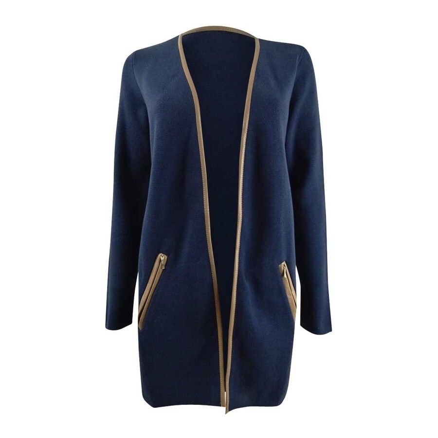 Charter Club Suéter Feminino Petite Milano Algodão Completer Azul Tamanho Pequeno