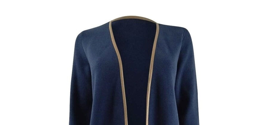 Charter Club Suéter Feminino Petite Milano Algodão Completer Azul Tamanho Pequeno