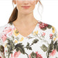 Charter Club Feminino Estampado Garden Gola V Top Branco Tamanho XX-Grande